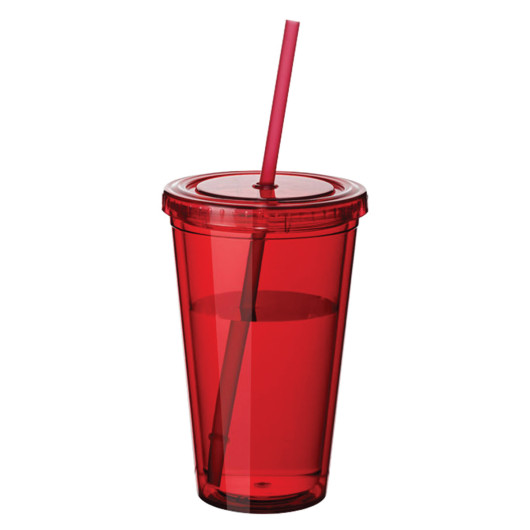 Red Plastic Tumbler Cup